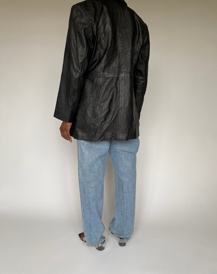 VINTAGE BLACK LEATHER JACKET 3819