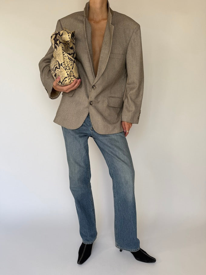 Vintage single-breasted blazer beige 6246