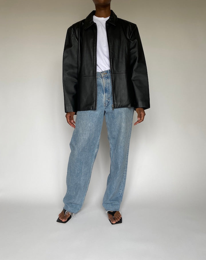 VINTAGE BLACK LEATHER JACKET 3820