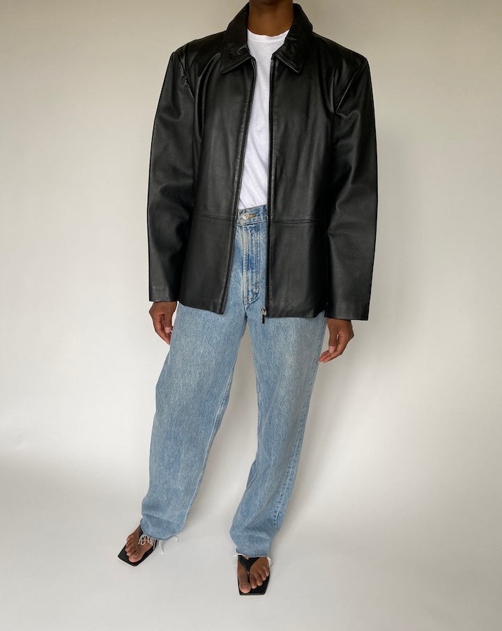 VINTAGE BLACK LEATHER JACKET 3820