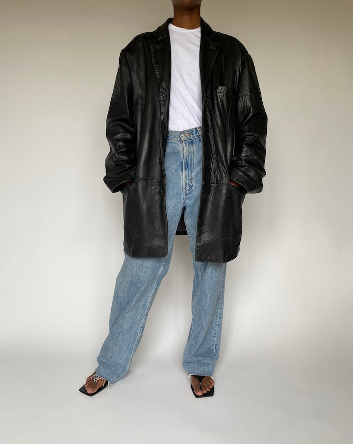 VINTAGE BLACK LEATHER JACKET 3821