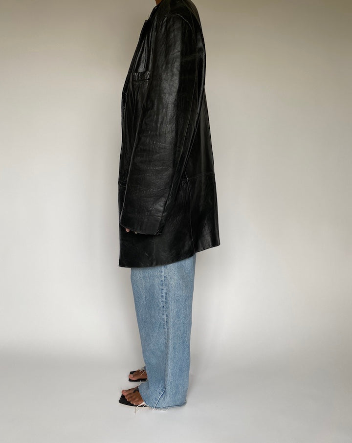 VINTAGE BLACK LEATHER JACKET 3821