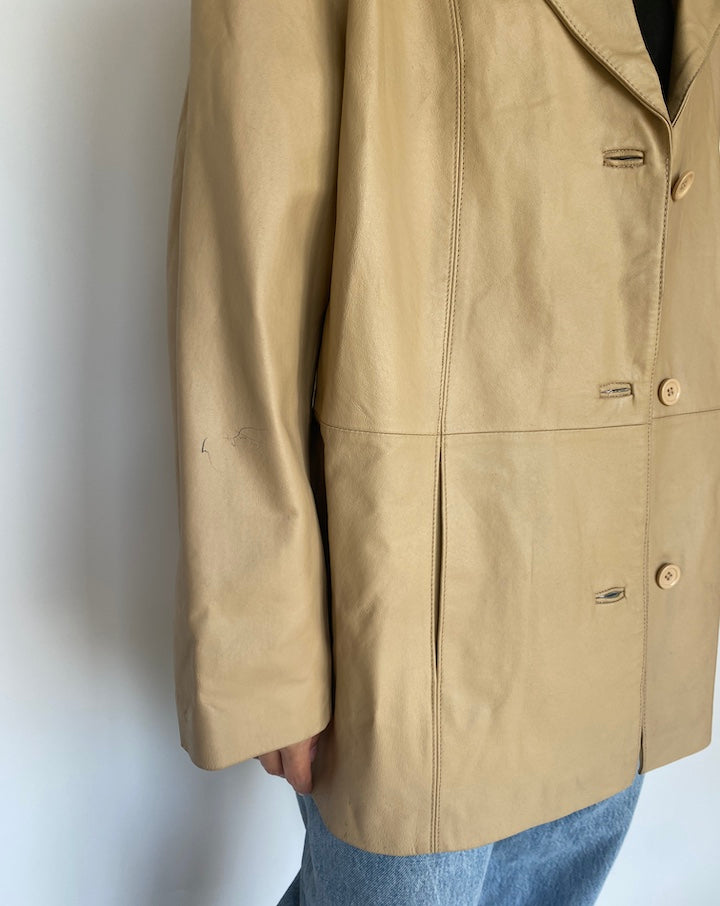 VINTAGE BEIGE LEATHER JACKET 3412