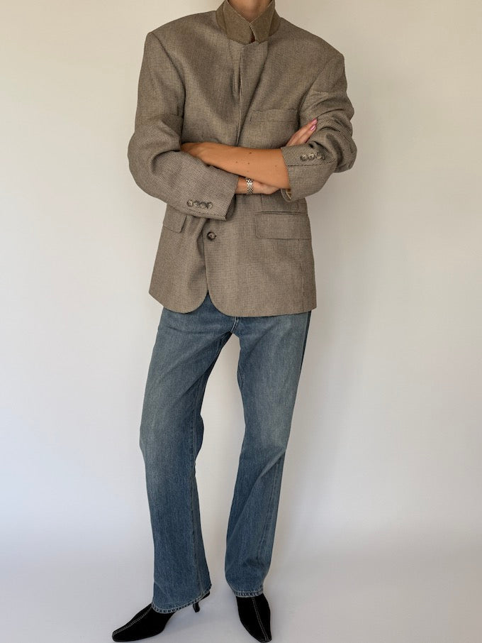 Vintage single-breasted blazer beige 6246