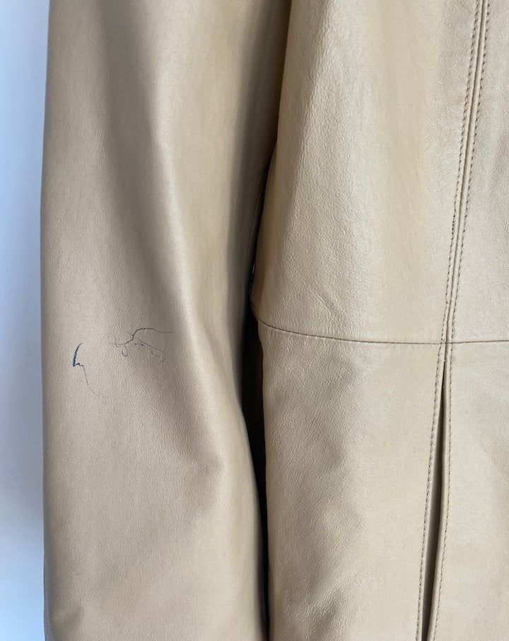 VINTAGE BEIGE LEATHER JACKET 3412