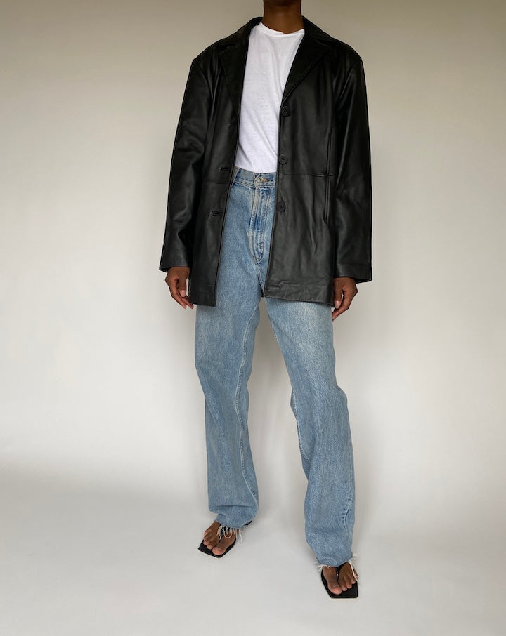 VINTAGE BLACK LEATHER JACKET 3822
