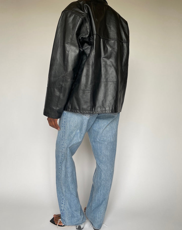 VINTAGE BLACK LEATHER JACKET 3823