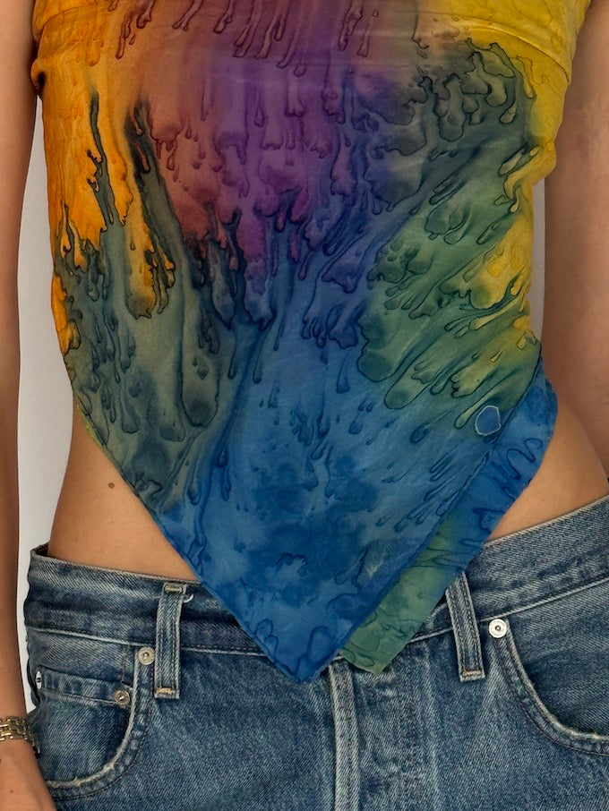 Vintage Mini Tie-Dye Top/Sarong/Scarf 6293