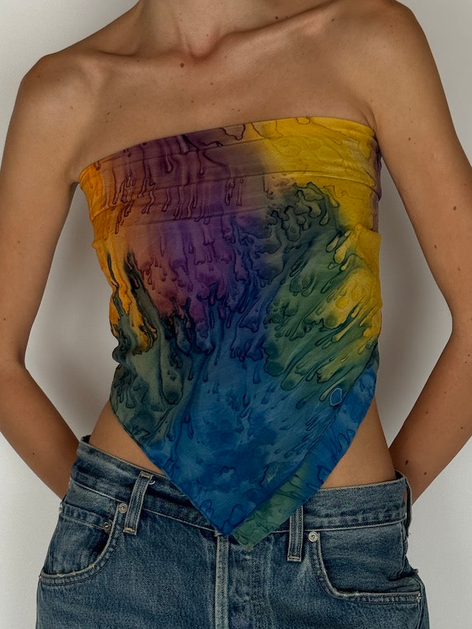 Vintage Mini Tie-Dye Top/Sarong/Scarf 6293