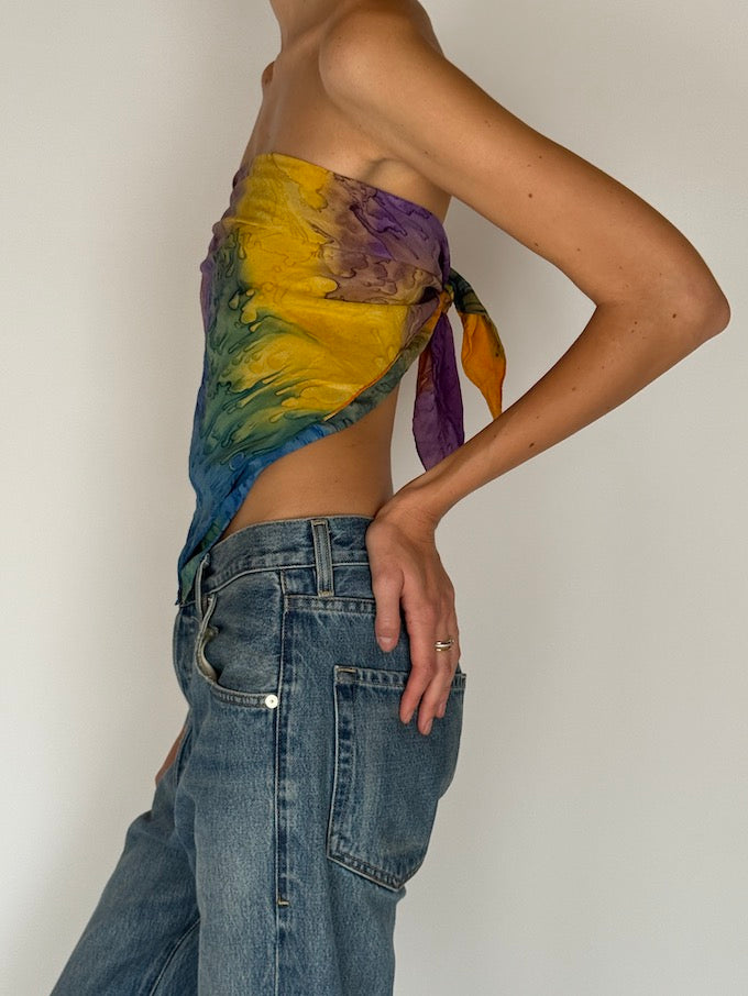 Vintage Mini Tie-Dye Top/Sarong/Scarf 6293
