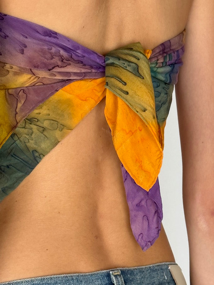 Vintage Mini Tie-Dye Top/Sarong/Scarf 6293