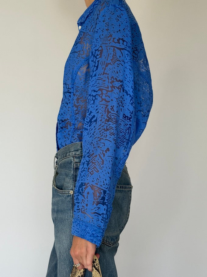 Vintage Textured Shirt blue 6264