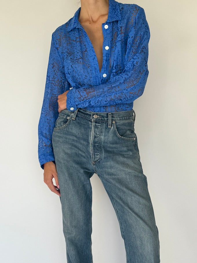 Vintage Textured Shirt blue 6264