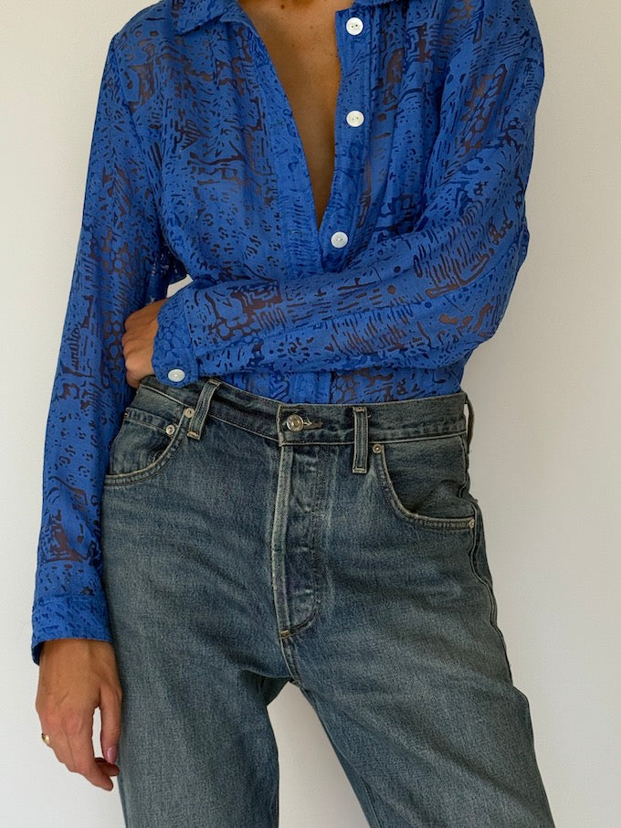 Vintage Textured Shirt blue 6264