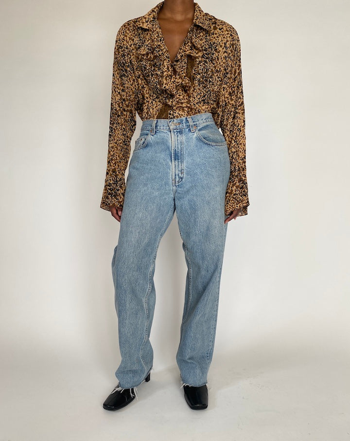 VINTAGE ANIMAL-PRINTED BLOUSE 4351