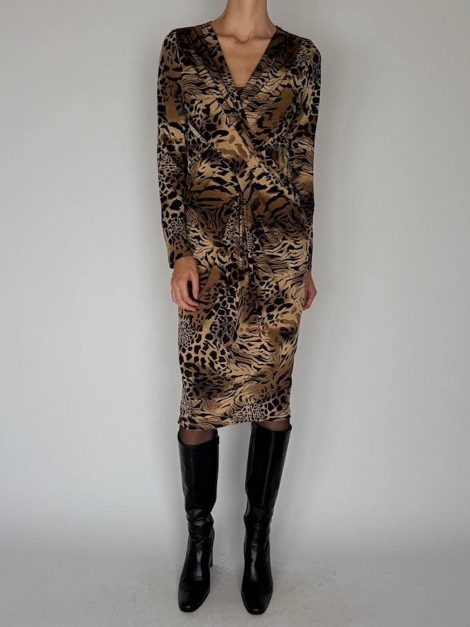 Vintage Animal Print Dress