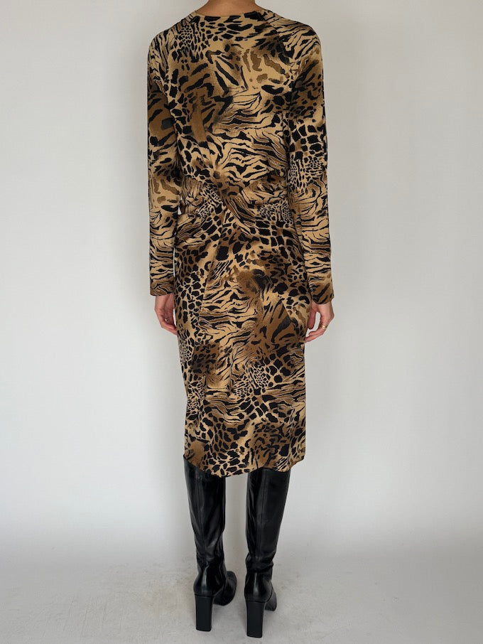 Vintage Animal Print Dress