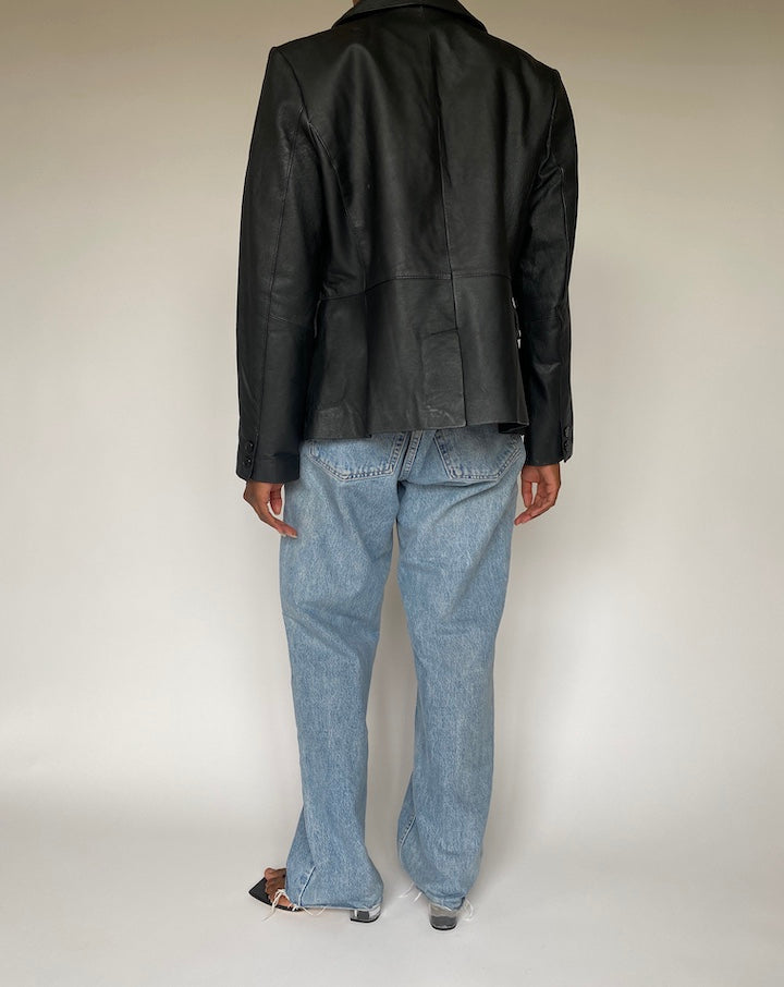 VINTAGE BLACK LEATHER JACKET 3832