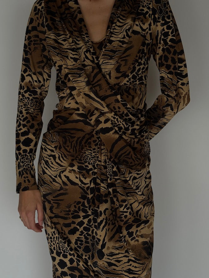 Vintage Animal Print Dress