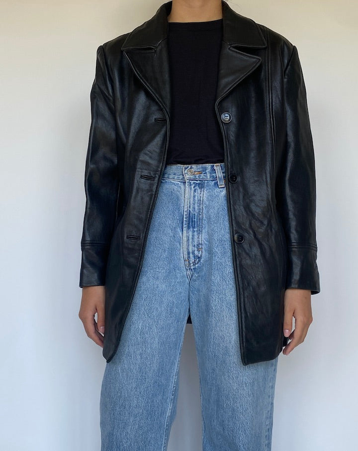 VINTAGE BLACK LEATHER JACKET 3425