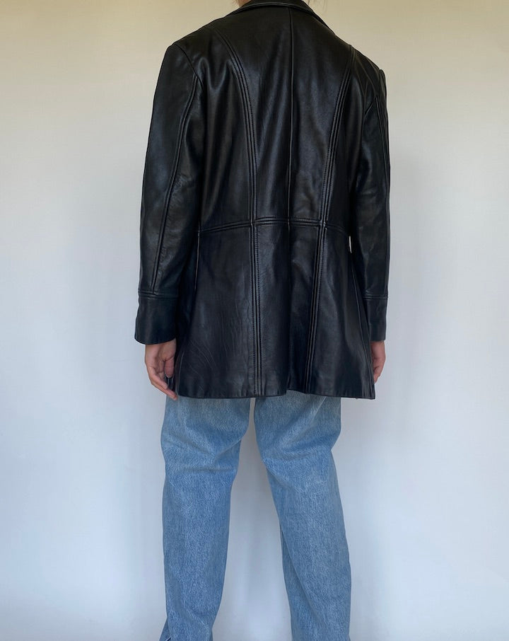 VINTAGE BLACK LEATHER JACKET 3425
