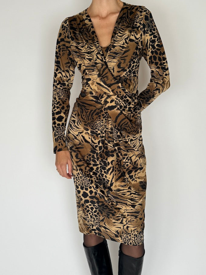 Vintage Animal Print Dress