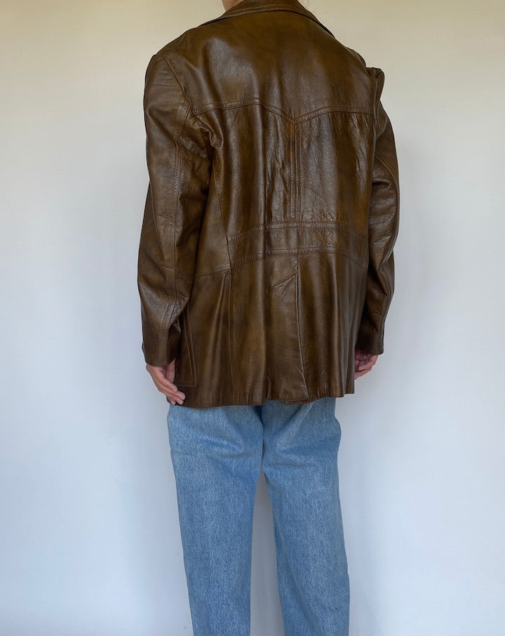 VINTAGE BROWN LEATHER JACKET 3426