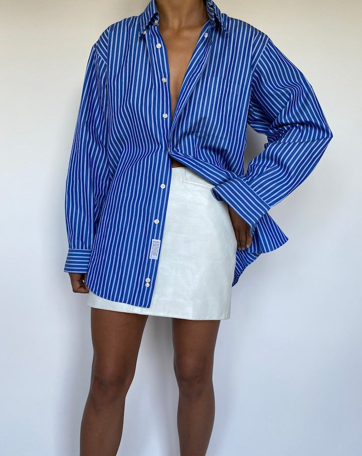 VINTAGE BLUE STRIPED LONG SLEEVE SHIRT 2911