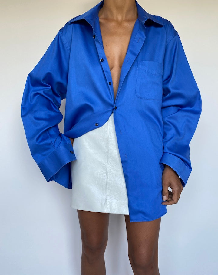 VINTAGE BLUE BUTTON DOWN LONG SLEEVE SHIRT 2907