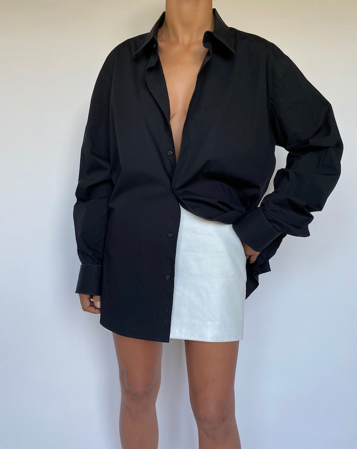 VINTAGE BLACK BUTTON DOWN LONG SLEEVE SHIRT 2906