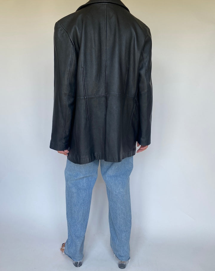 VINTAGE BLACK LEATHER JACKET 3430