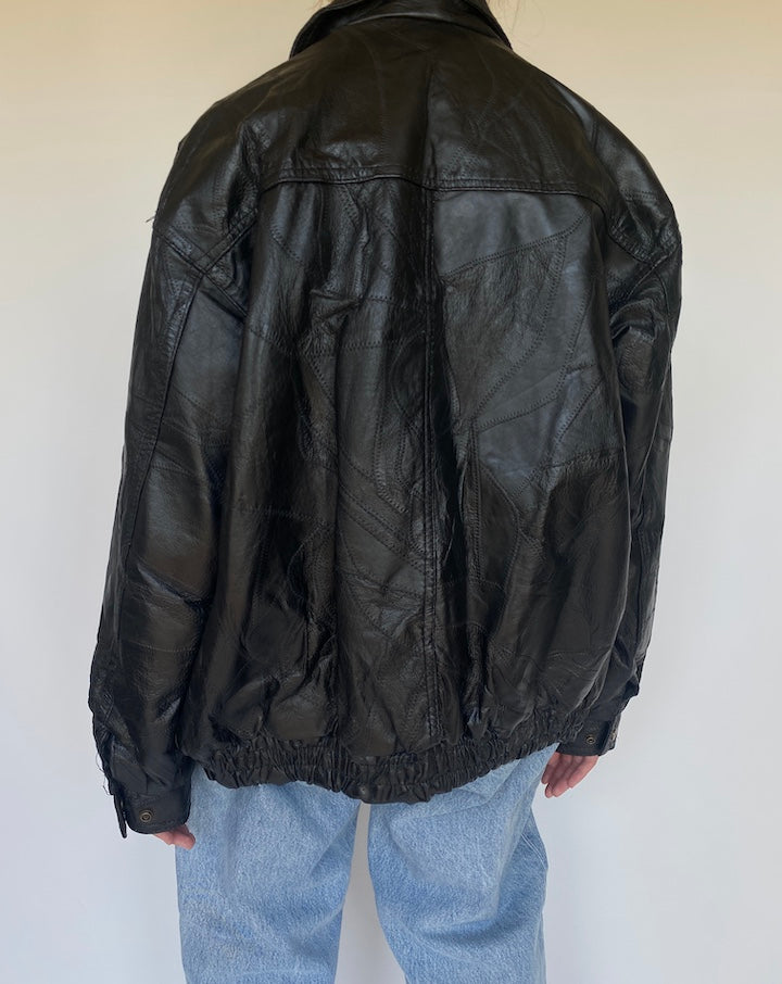VINTAGE BLACK LEATHER JACKET 3431