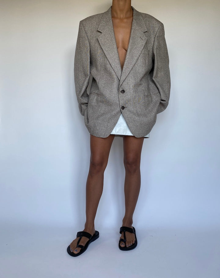 VINTAGE BEIGE SINGLE BREASTED BLAZER 2913