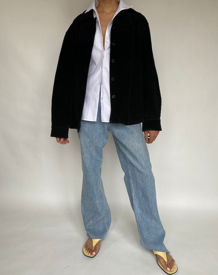 VINTAGE BLACK SUEDE JACKET 662