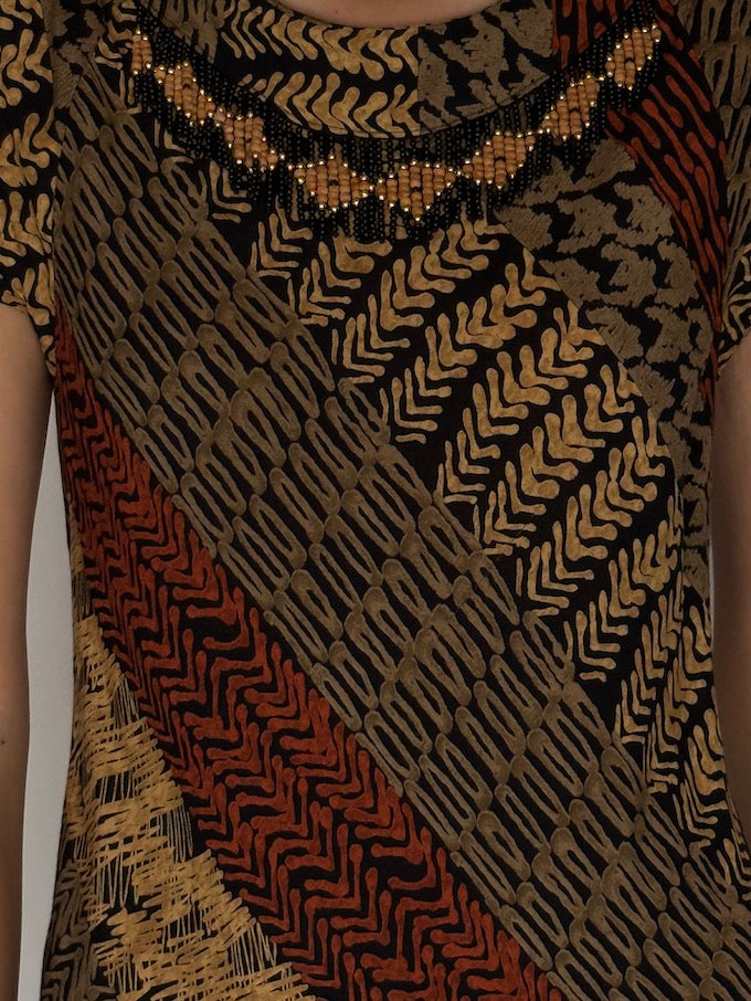 Vintage Tribal-Inspired Mini Dress 6095