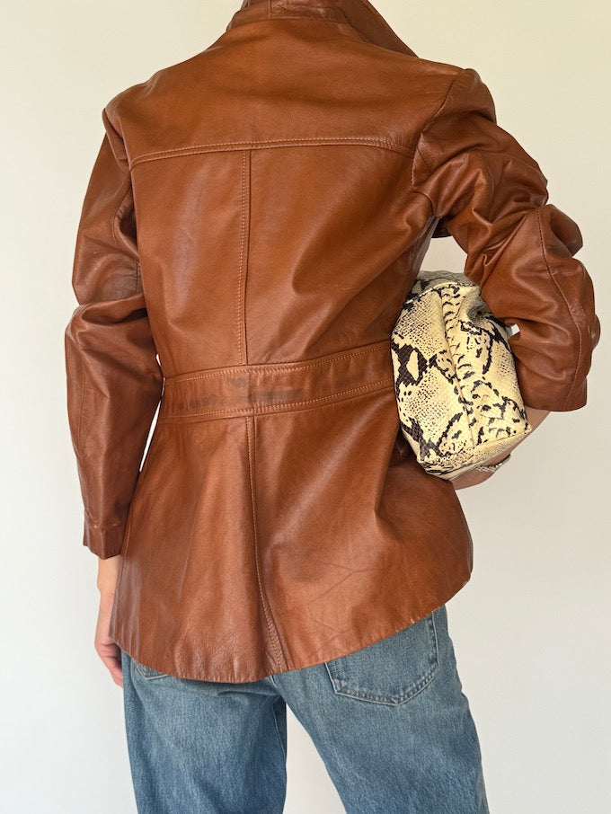 Vintage Leather Jacket Brown 6132