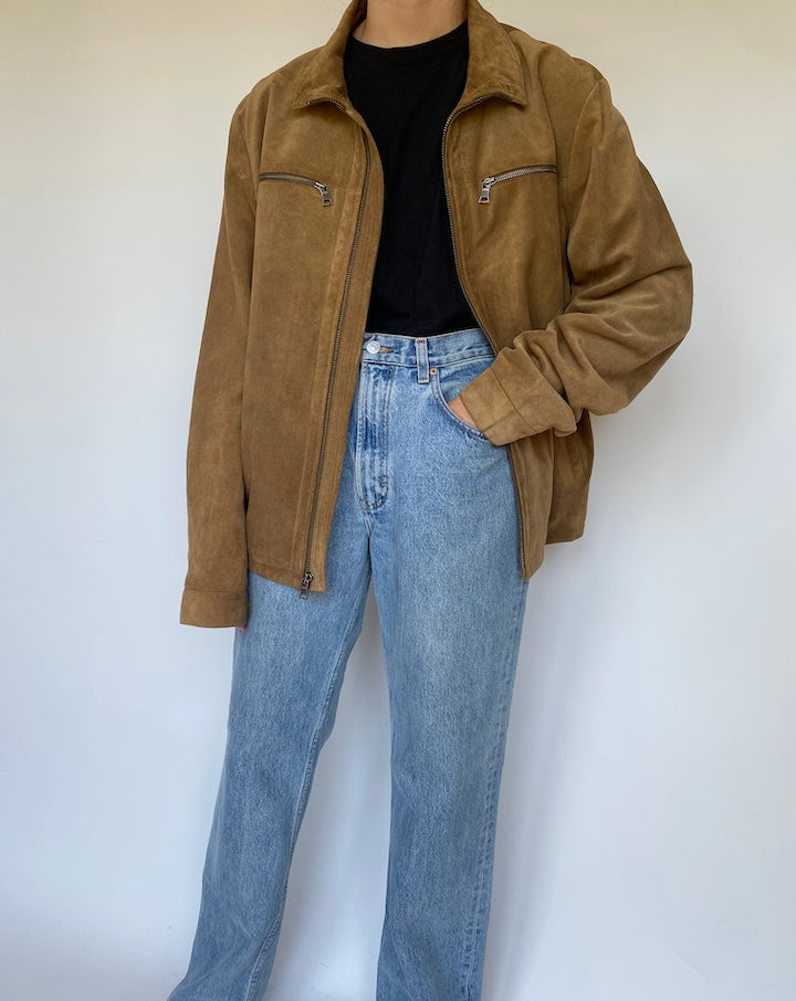 VINTAGE BROWN SUEDE LEATHER JACKET 3435