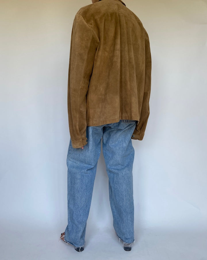 VINTAGE BROWN SUEDE LEATHER JACKET 3435