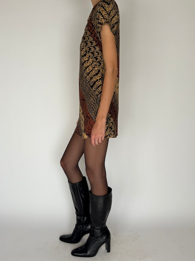 Vintage Tribal-Inspired Mini Dress 6095