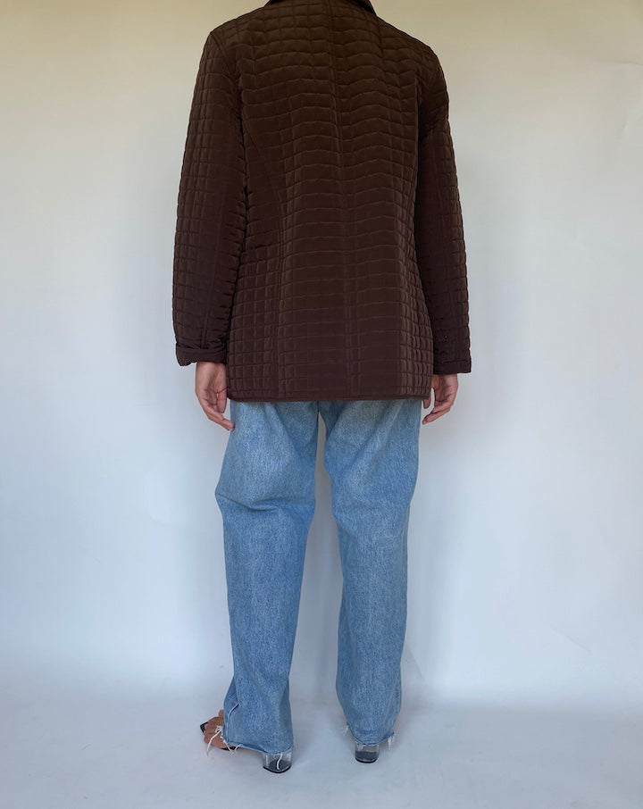 VINTAGE BROWN QUILTED JACKET 3436