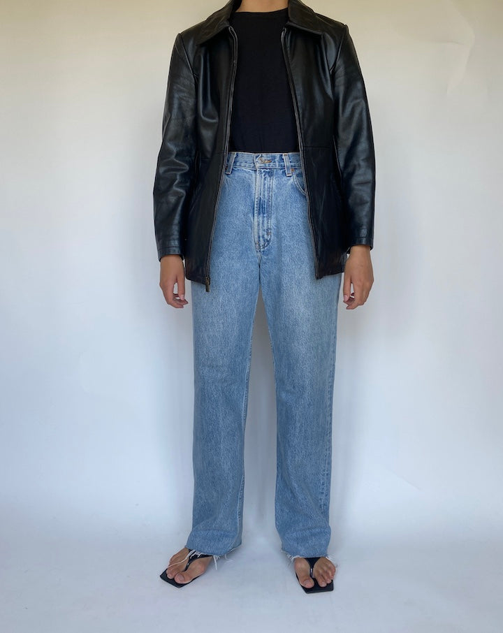 VINTAGE BLACK LEATHER JACKET 3438