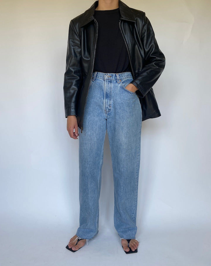 VINTAGE BLACK LEATHER JACKET 3438