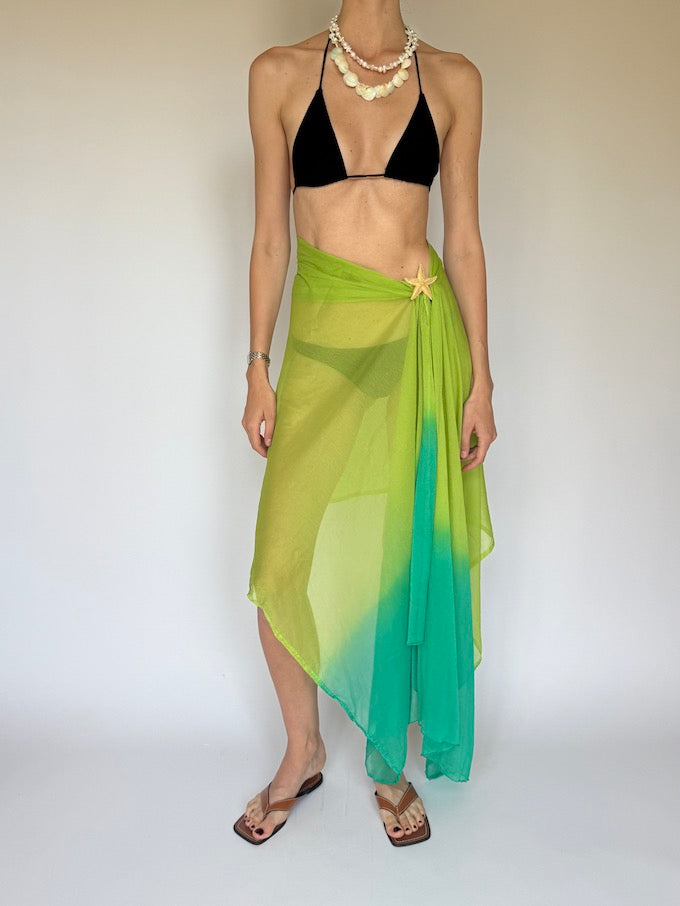 Vintage two-toned sarong green