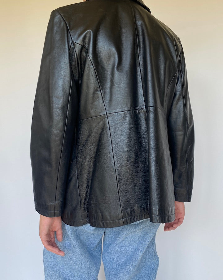 VINTAGE BLACK LEATHER JACKET 3438