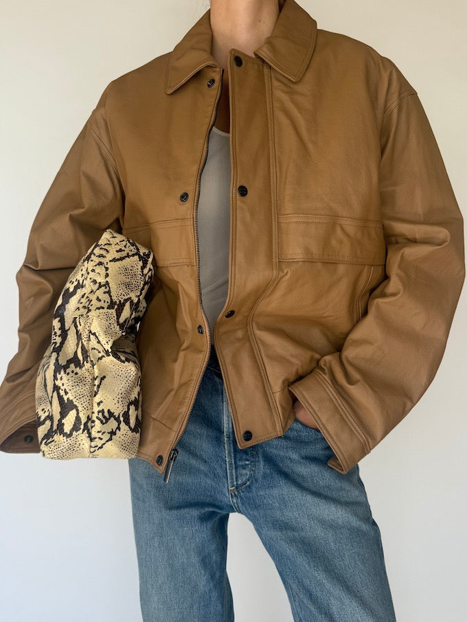 Vintage Leather Jacket Brown 6345