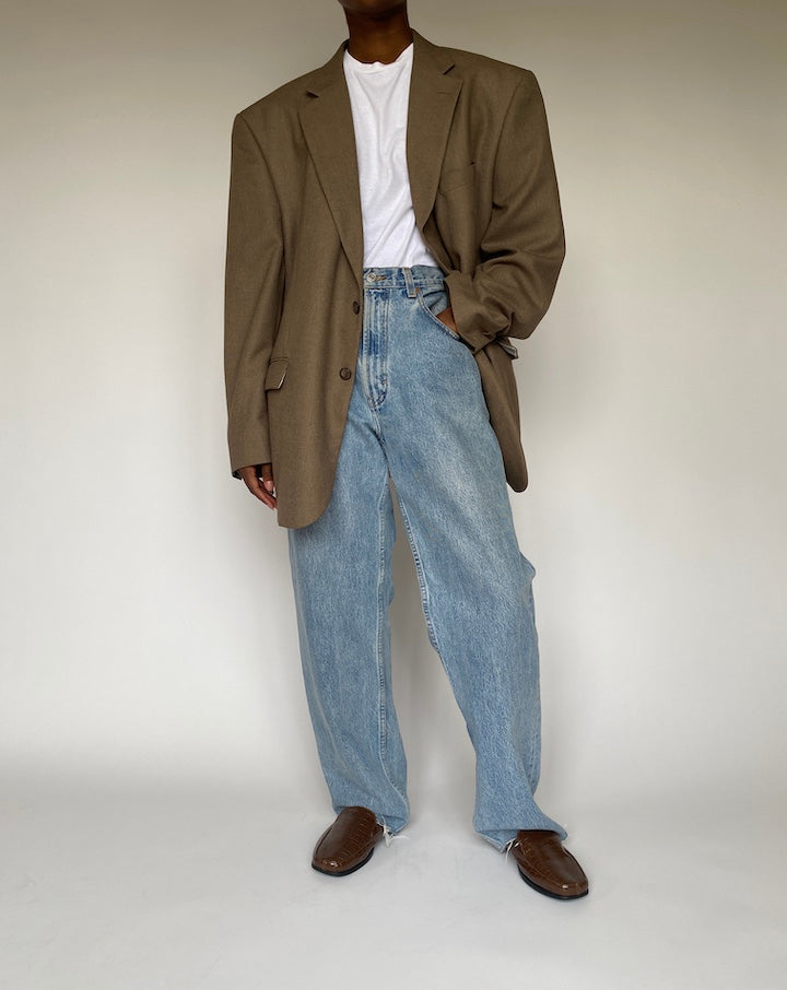 VINTAGE OVERSIZED BROWN BLAZER 3847