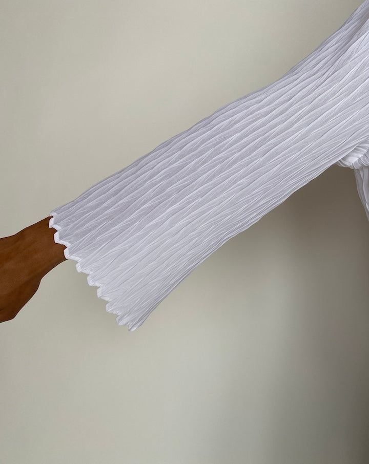 VINTAGE PLEATED WHITE BLOUSE 2918