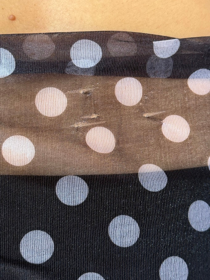 VINTAGE Polka-dot SARONG black & white 6291