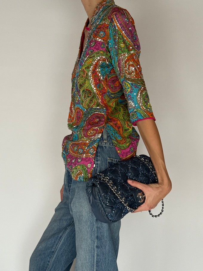Vintage Sequin Paisley Top 6330