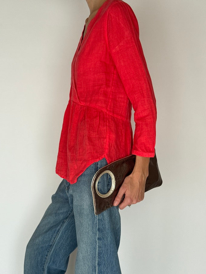 Vintage Linen Top Coral 6372